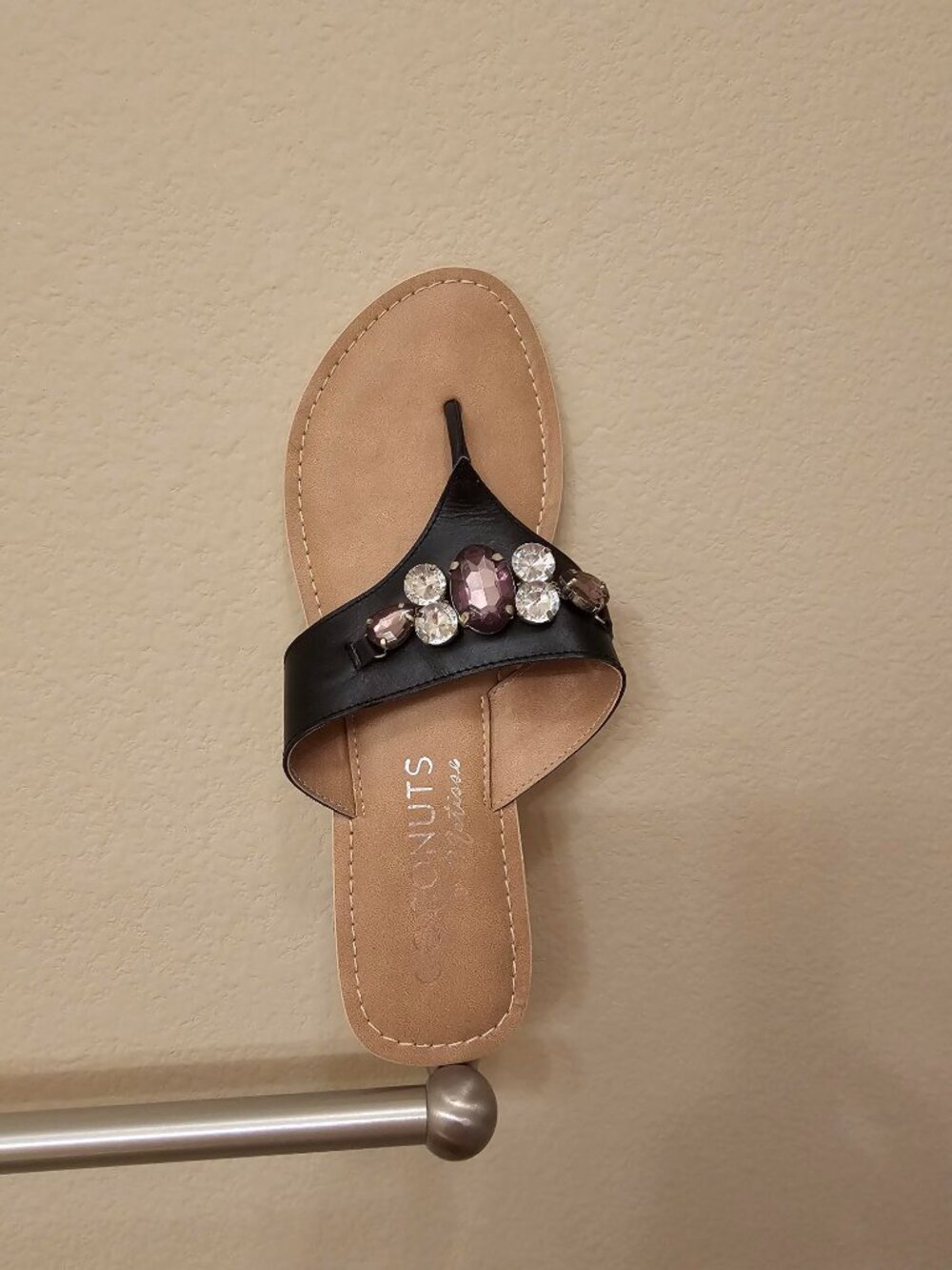 NWT Coconuts Size 9 Black / Tan Embellished Sandal